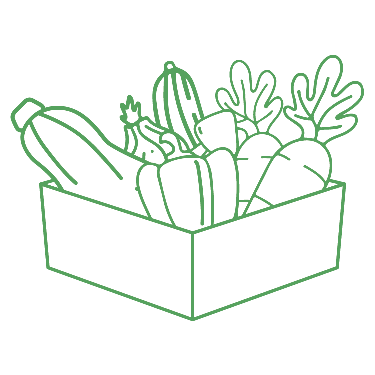 Illustration of vegetables in box